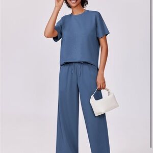 NWT PINSPARK  Blue Wide Leg lounge set